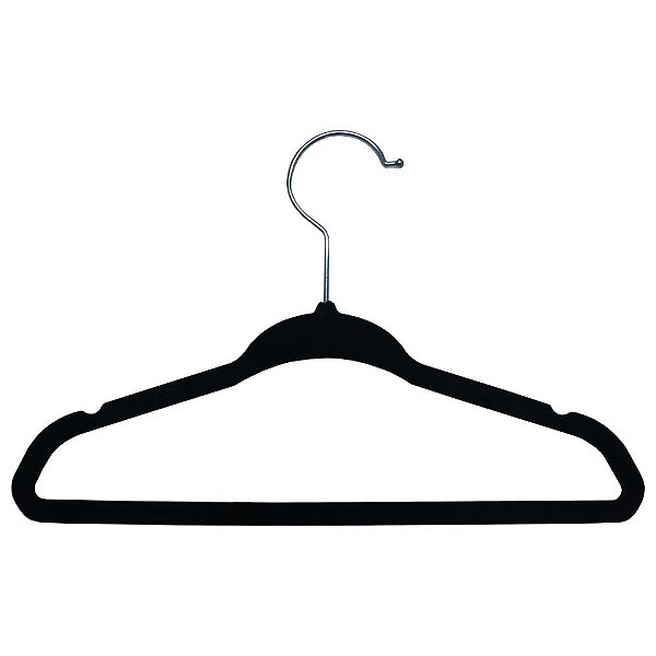 50 Cabide de Veludo Slim Kids Preto 30CM (C )