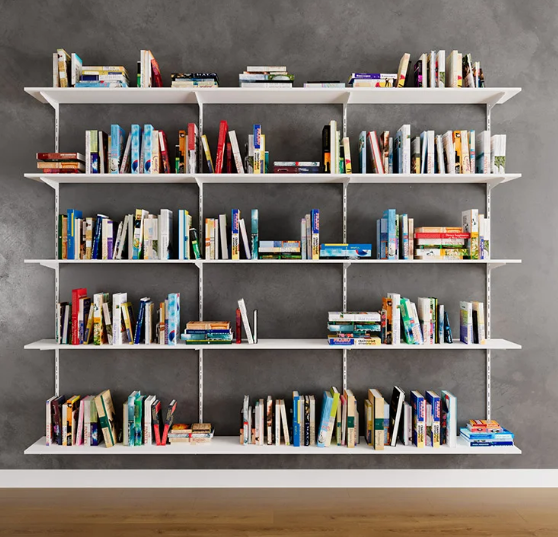 Conjunto Estante para Livros, Coleções e Outros Completa | Sistema Cremalheira Modular Ajustável | 2M(A)x2,70M(L) | Pronta Entrega |Outros tamanhos:(11) 97143-1706