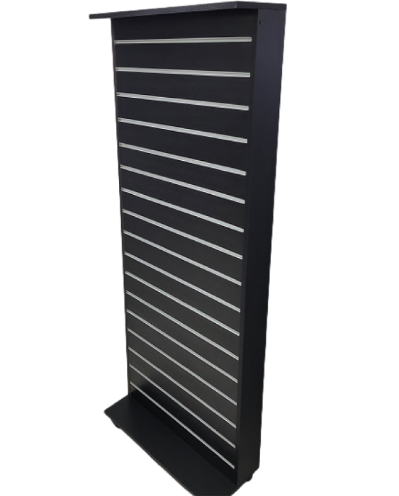 Gôndola Expositora 1 Face para Loja – Chapéu Superior, Rodas na Base e Canaletas PVC | MDF 18mm | 3 Tamanhos | Personalize via WhatsApp (11) 94220-9117