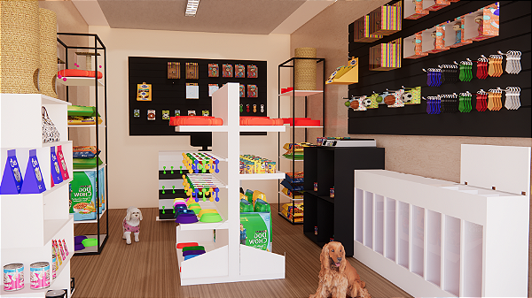 Kit loja pronta completa Solução de Mobiliário para Pet Shop - Loja completa Citrino - Expositores e Balcões Funcionais - R$ 9.278,50 em 10x s/ juros no cartão pelo whats - Entre em contato