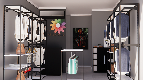 Kit Loja Pronta Completa - Linha Ônix Negro  - Uma solução ideal para um ambiente moderno, funcional e organizado - R$ 8.858,00 em até 10x sem juros