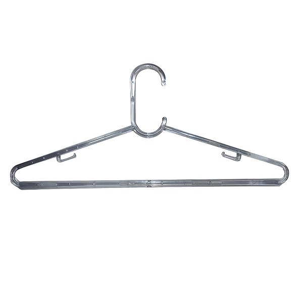 250 Cabides slim modelo C  adulto atacado - Acrílico, Prata, Branco ou Preto - 20cm alt. x 40cm larg. x 8mm Diâmetro- Pronta entrega