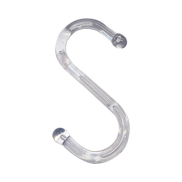 100 Gancho S para pendurar roupas de alta resistência |Transparente ou Preto | 14cm (A) x 9cm (L) x 10mm (diâmetro)- Pronta Entrega