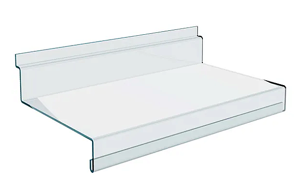 15 Expositor de calçados plataforma para painel canaletado em acrílico transparente ou preto – 14x24x9cm – Organizador de Sapatos com Pronta Entrega