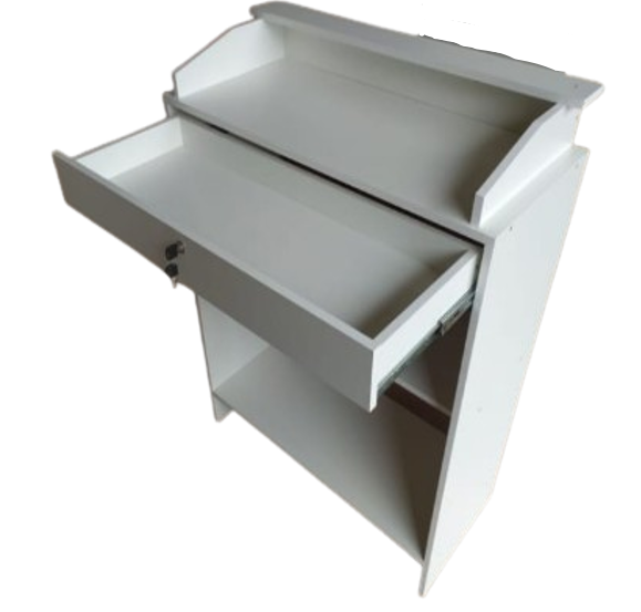 Balcão Caixa com Gaveta MDF 15mm 100% - REFORÇADO - 1,10m Altura x 85cm Largura x 38cm Profundidade - Ideal para Loja ou Recepção - PRONTA ENTREGA