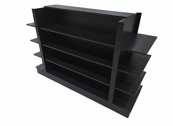 Gôndola Ilha de Venda Central 100% MDF com Prateleiras 360° – Estrutura Reforçada | 1,20m x 1,80m x 0,6m| Pronta Entrega