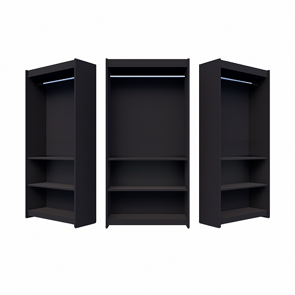Estante com Cabideiro e  Prateleiras Inferior - 100% MDF 15mm - 1,85(A) x0,92(L) x0,32(P) - PRONTA ENTREGA