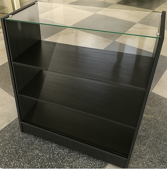 Balcão Vitrine de vidro com tampo superior - MEGA RESISTENTE - 1m de Altura x 0,85cm de Largura x 0,38cm de Profundidade - PRONTA ENTREGA