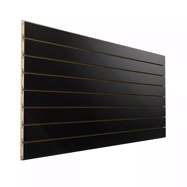 Painel Canaletado PRETO 91 cm Altura x 2,75 M de Largura x 10 cm entre Canaletas- 8 Frisos - Madeira MDF de 18 mm - Cortamos sob medida whats (11) 94220-9117
