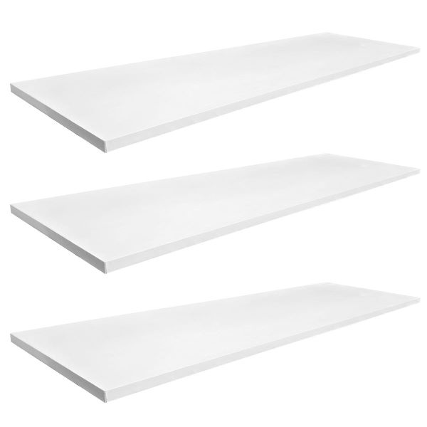 3 Prateleiras madeira MDF 18mm branco com 6 suportes faca luxo - base p / painel canaletado ou parede - Sob medida chame no whats