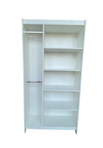 Cabideiro Duplo com Sapateira Lateral – MDF 100% 15mm– Funcional e Resistente – 1,85m A x 0,92m L x 0,32m P - PRONTA ENTREGA