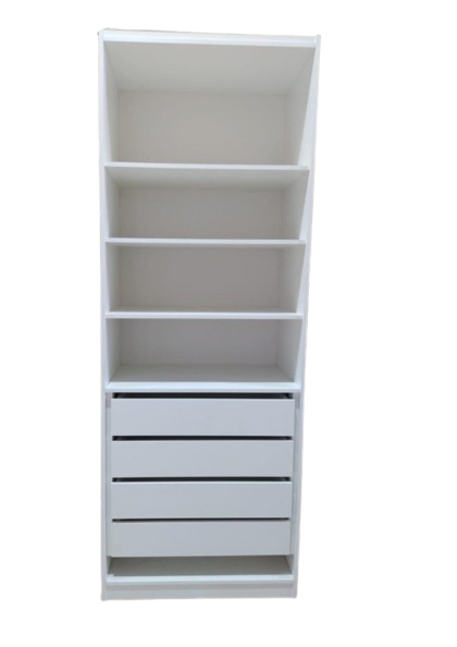 Armário Prateleira com 4 Gavetas (Closet) em MDF 15mm - Reforçado - 2,20(A) x0,80(L) x0,45(P) - PRONTA ENTREGA