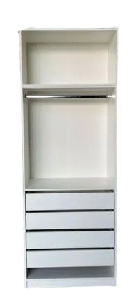 Cabideiro com Maleiro e 4 Gavetas (Closet) - MDF 100% 15mm - Reforçado - 2,20(A) x0,80(L) x0,45P) - PRONTA ENTREGA