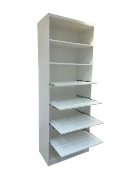 Sapateira para Closet - BRANCO - MDF 100% 15mm - DESIGN MODERNO - ALT: 2,20m A x LARG: 0.80 x PROF: 0.45- Pronta Entrega