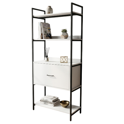 Prateleira com Gaveta Central Metalon Luxo P/ Loja - 1,90 A x 0,90 L x 0,38 P - 1,90 A x 0,90 L x 0,38 P