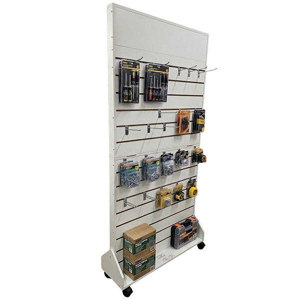 Gôndola Dobrável 2 Faces para Eventos e Lojas | MDF 18mm | Com Rodas 1,90m x 0,90m - Compacta, Fácil de Transportar - Personalize via WhatsApp (11) 94220-9117