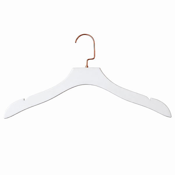 Kit 30 Cabides de madeira BRANCO PREMIUM TOP e ganchos LUXO : Cromado, Rose ou Dourado- Pronta entrega