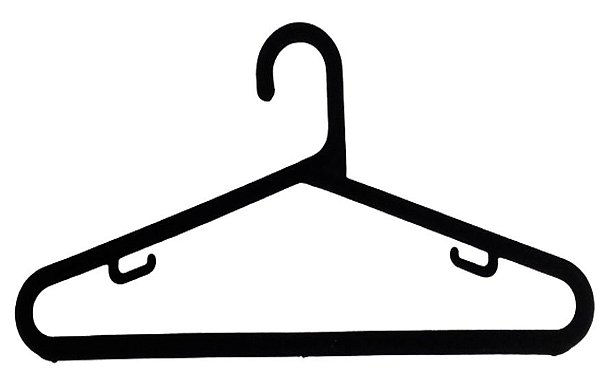 Cabide de Veludo Preto Extra Reforçado Modelo Tradicional com 40 cm Larg. x 20cm Altura x 12 mm Diâmetro- Whats 11-97143-1706