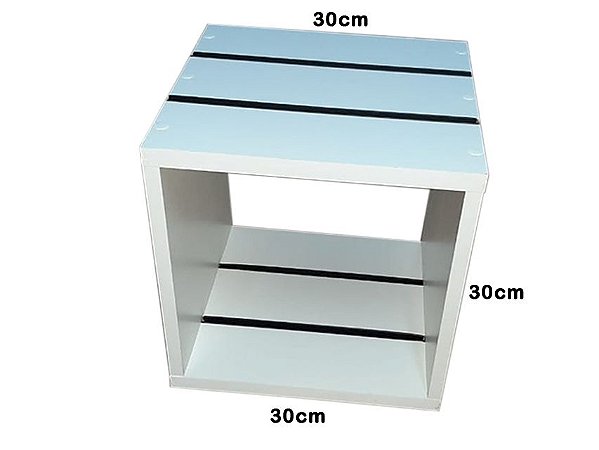 Nicho Compacto Reforçado de MDF Branco Canaletado de 18 mm com Canaletas de PVC na Horizontal ( Escolher a cor da canaleta abaixo)- 30 cm largura x 30cm de altura x 30cm de profundidade - Fazemos sob medida Whats (11) 97143-1706