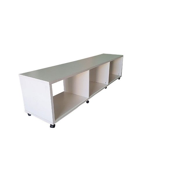 Expositor de Chão com Nichos  e 8 Rodas Desmontável - Expor Manequins , Bolsas , Decorações e outros -MDF Branco de 15mm - 50cm Altura x 220cm Largura x 50 cm Profundidade - Fabricamos na medida que precisar - Whats: (11) 97143-1706