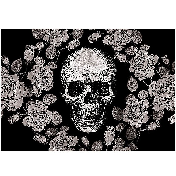 Jogo Americano Skull Roses Black - 02 Peças