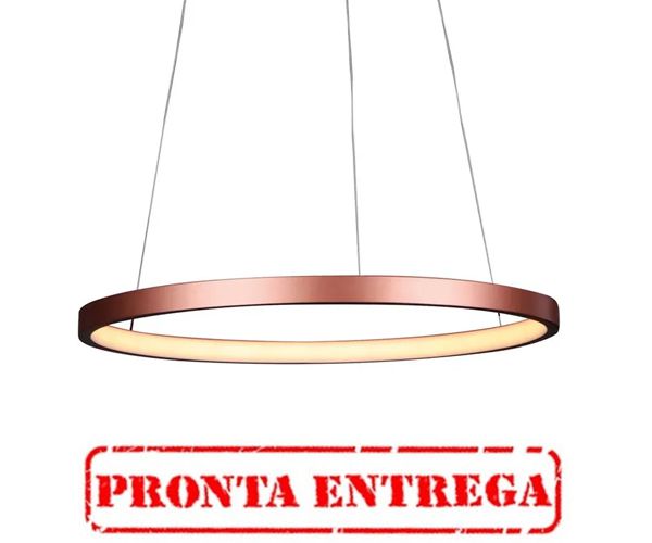 PRONTA ENTREGA / PENDENTE QUALITY NLI QPD1300-PT METAL LED Suspenso Aro Esfera Moderno 20W 3000K 40X2CM Cobre