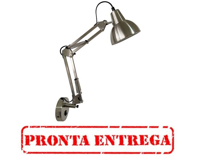 PRONTA ENTREGA - Arandela QAR1458AE Casual Quality Articulada Industrial Cupula Escovada Interruptor