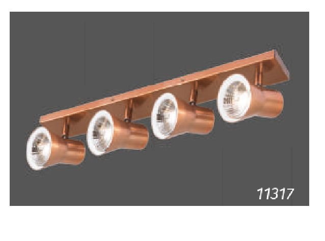 Spot Metal Domado 11317 Trapezio P Quatro Base Retangular Cone Articulado 4Lâmpadas GU-10 Específica para AR70  55x14cm