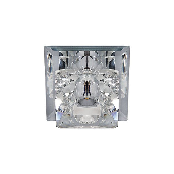 Spot Inmartini Embutido Quadrado Metal Cristal 4x9cm Luciin 1x Lâmpada LED RGB 3W Bivolt ZG222/1 Salas e Cozinhas