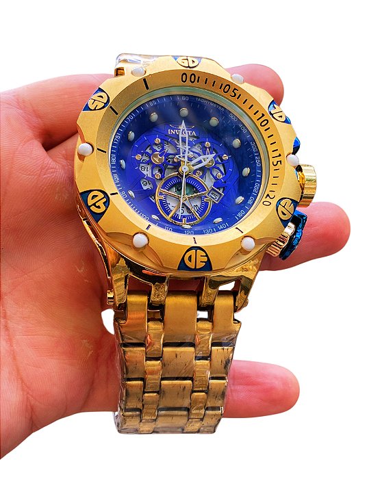 Relógio masculino invicta hybrid dourado azul