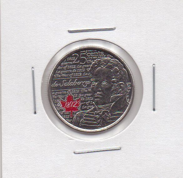Moeda Canada - 25 Cents - Guerra de 1812 - Charles de Salaberry