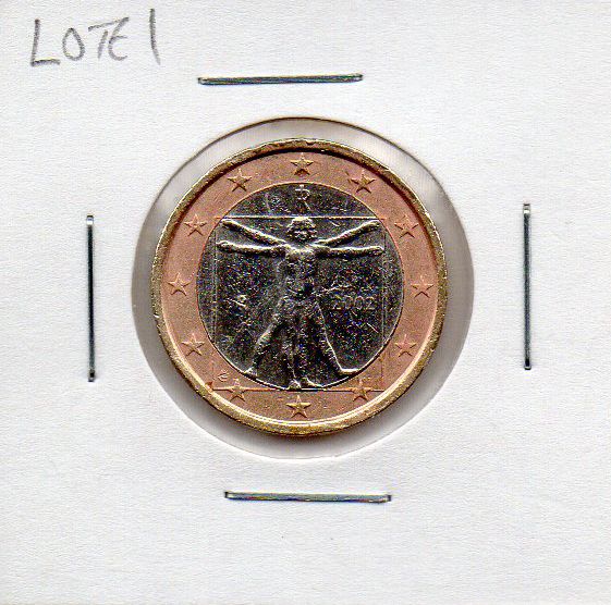 Itália - 1 Euro - 2002 - Leonardo Da Vinci Homem Vitruviano (L1)