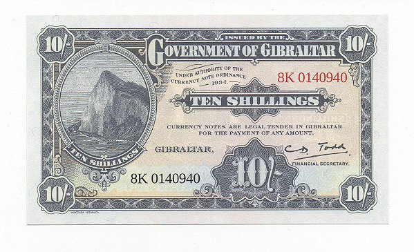 Cédula de Gibraltar - 10 Shillings