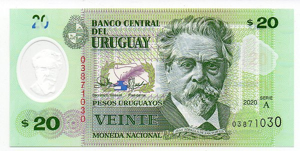 Cédula do Uruguai - 20 Pesos Uruguaios