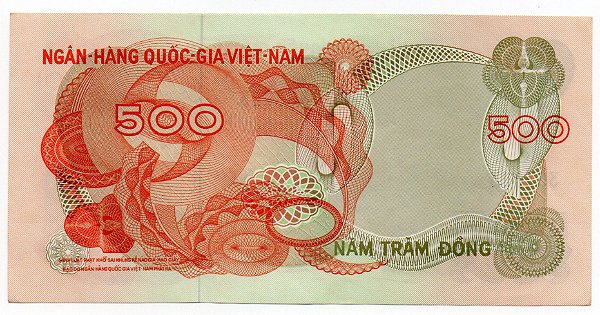 Cédula do Vietnã do Sul - 500 Dong