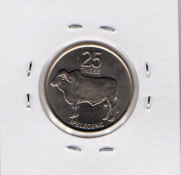 Moeda de Botswana -  25 Thebe 1977