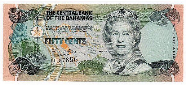 Cédula das Bahamas - 50 Cents