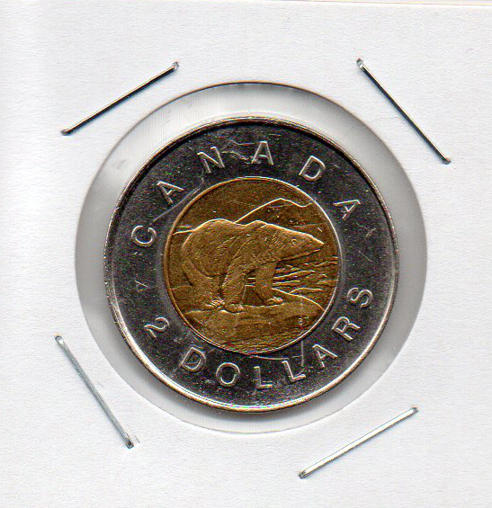 Moeda de 2 dolares de 1996 do Canadá
