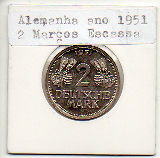 Moeda da Alemanha - 2 Marcos de 1951
