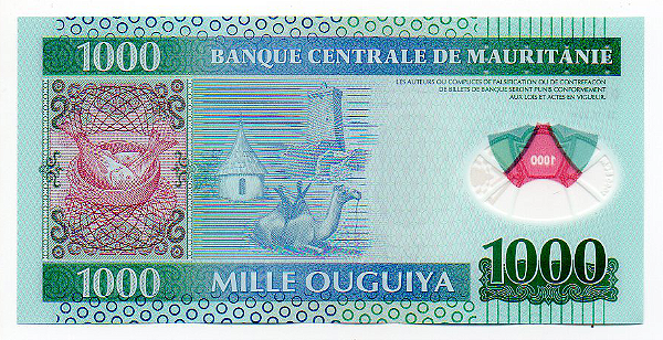 Cédula Mauritânia 500 Ouguiya