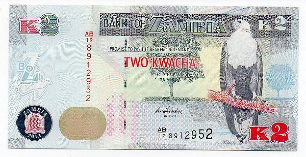 Cédula da Zambia - 2 Kwacha