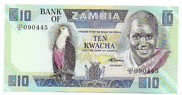 Cédula da Zambia - 10 Kwacha