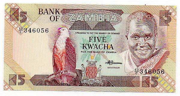 Cédula da Zambia - 5 Kwacha