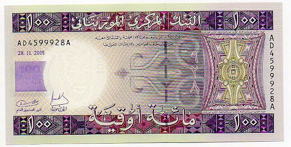 Cédula da Mauritânia - 100 Ouguiya