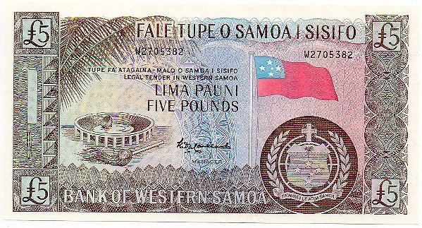 Cédula da Samoa - 5 Libras