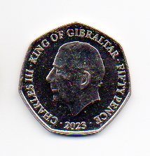 Moeda de 1/2 libra de Gilbraltar - 2023 Coroação do Rei Charles III