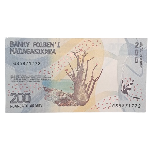 Cédula de Madagascar - 200 Ariary