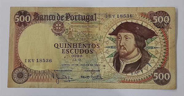 Cédula de Portugal - 500 Escudos 1966 MBC