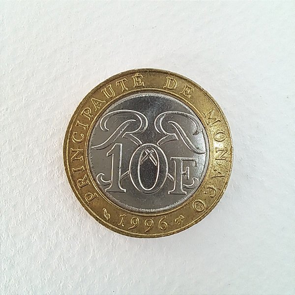 Moeda de 10 Francos de Mônaco - 1996