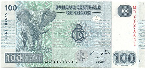 Cédula de 100 Francos do Congo